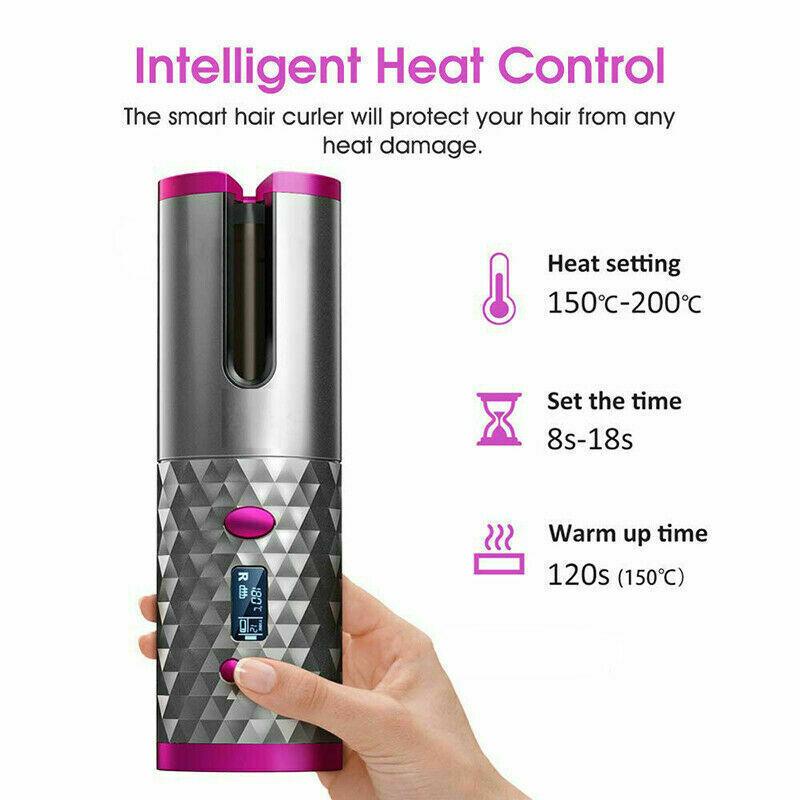 Electric LCD Display Cordless Hair Curler