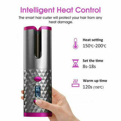 Electric LCD Display Cordless Hair Curler