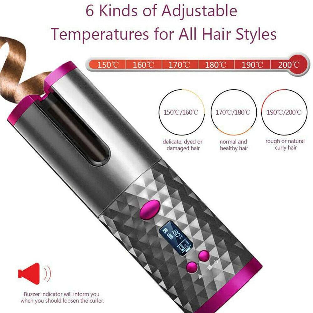 Electric LCD Display Cordless Hair Curler