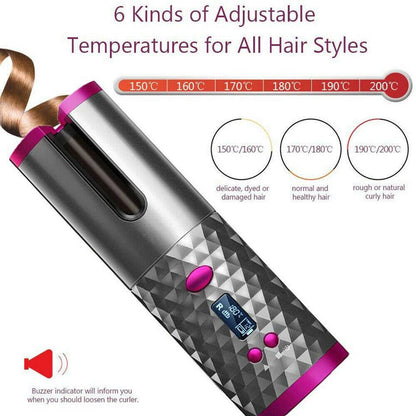 Electric LCD Display Cordless Hair Curler